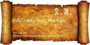 Körmöczi Martin névjegykártya