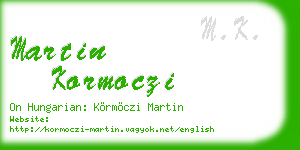 martin kormoczi business card